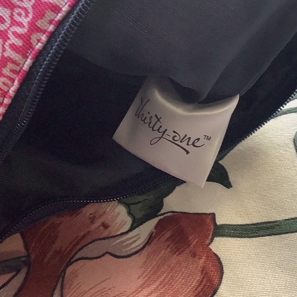 Cosmetic bag by ThirtyOne NWOT watermelon detail. Zipper compartment pin… - Picture 4 of 7